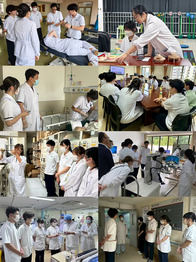 图为日本学生在各科室临床实习