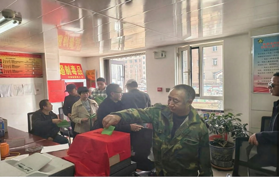 图为村残协换届现场